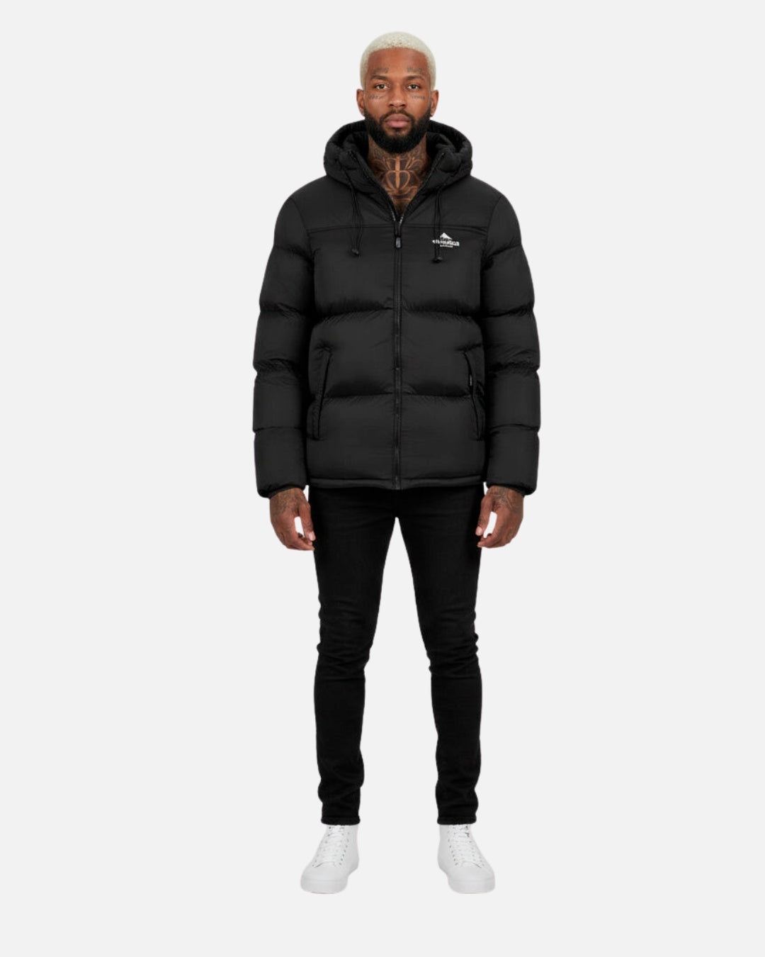 Doudoune avec Cagoule Intégrée Helvetica Middle Block II - Noir